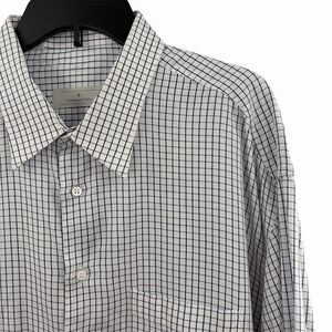 Ermenegildo Zegna White Windowpane Dress Shirt Mens 18.5 47 Pocket French Cuff